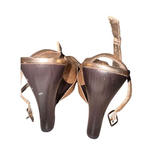 Qupid Ceduce 268 Gold Glitter Slingback Cutie Pie Wedges PERFECT HOLIDAYS! 7.5 - Picture 6 of 7